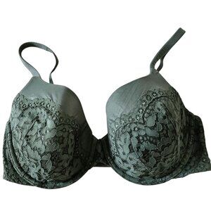 34DD Victorias Secret Body By Victoria Lined Perfect Coverage Bra Lace Green